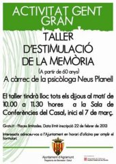 TALLER D’ESTIMULACIÓ DE LA MEMÒRIA 